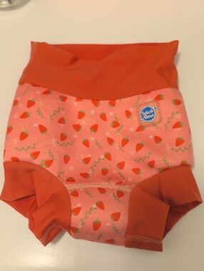 Splash About Strawberry Print Pink Swim Nappy - Reusable Diaper Cover